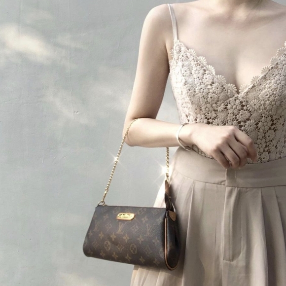 BRAND NEW! LV Louis Vuitton Eva Monogram Canvas Evening Clutch/ Handbag UNUSED - Picture 3 of 16